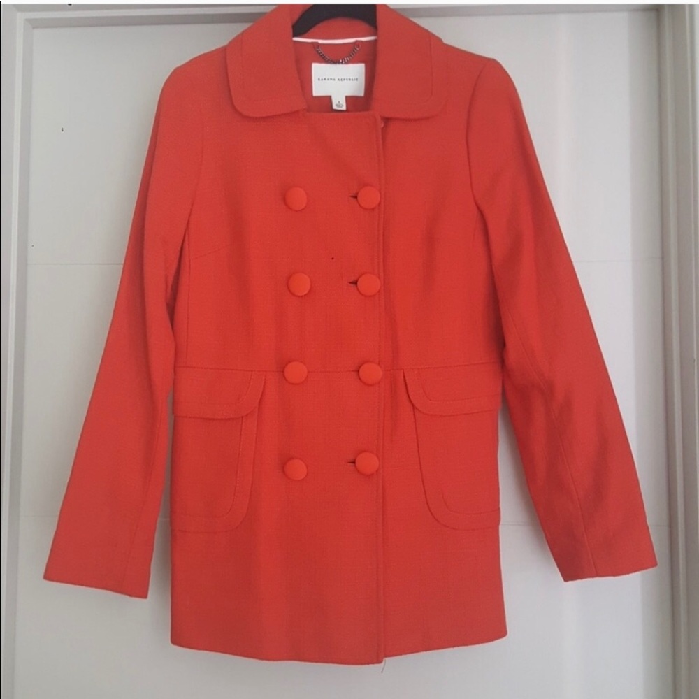 BR | Burnt Orange Cotton Blend Pea Coat